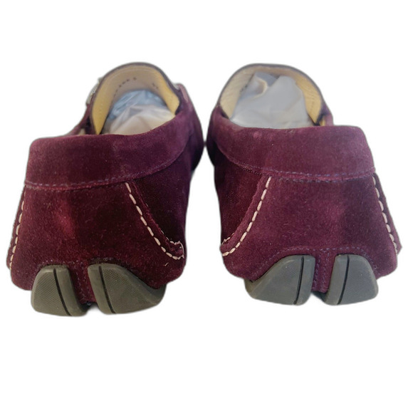 Salvatore Ferragamo Men\'s Gancini Suede Bit Loafers Purple Plum Men\'s Size 9.5